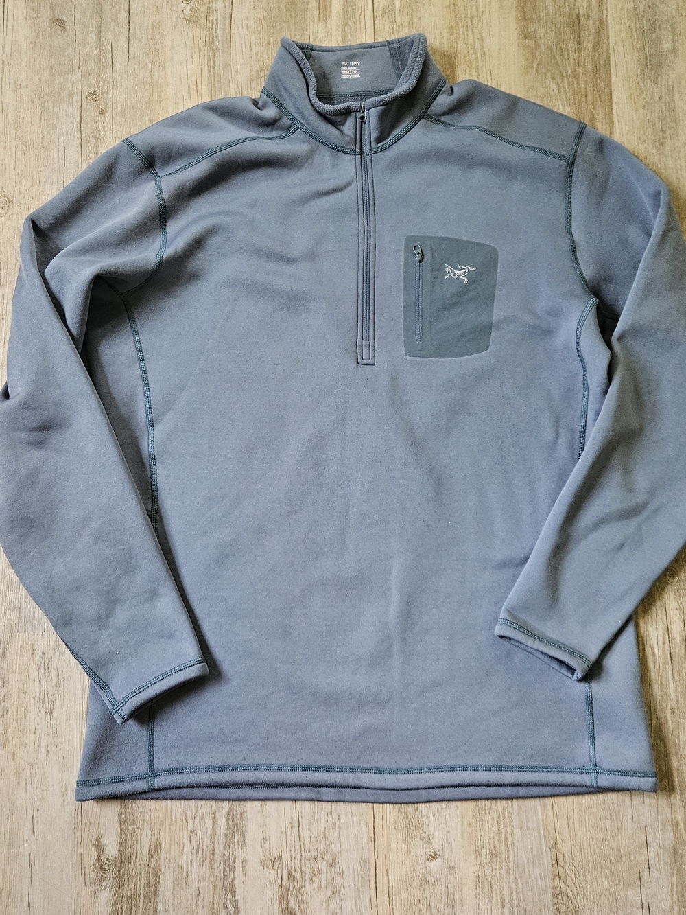 Arc'teryx Men's Slate Blue Rho Ar Zip Neck Quarter-Zip Fleece Pullover XXL